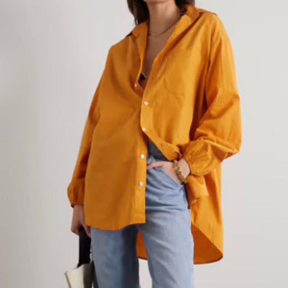 FAITHFULL THE BRAND Pontia Cotton-Poplin Shirt Dress – Size Medium